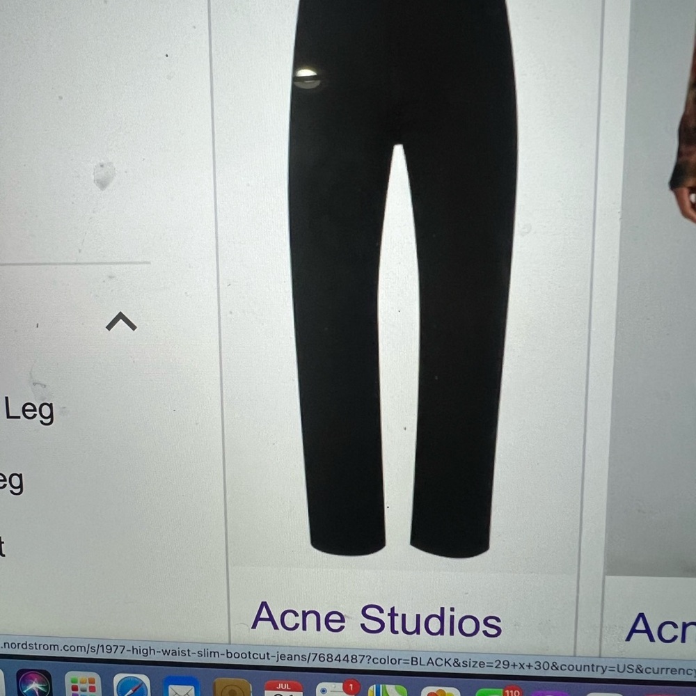 Acne studio, high waisted, straight leg jeans